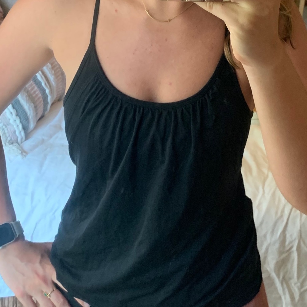 LULULEMON black top with attached sports bra